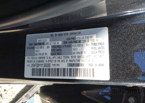 2021 Mazda Cx-5 Grand Touring from USA, damaged, VIN JM3KFBDM1M1389268